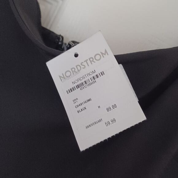 Chelsea28 Ruffle Trim Midi Dress Black Size M NWT - Picture 14 of 16